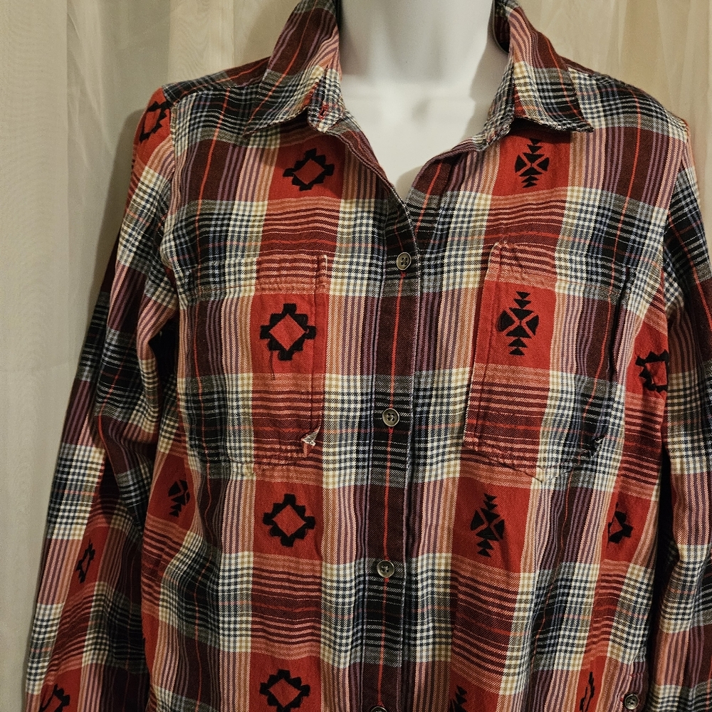 Ariat Women's Shirt Plaid Button Up Western Rodeo Riding Top Cowgirl